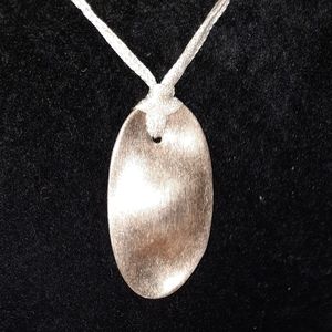 WHBM brushed silvery pendant  corded adjustable ne…